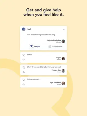 FeelyouSocial mood tracker with one tap self-care android App screenshot 3